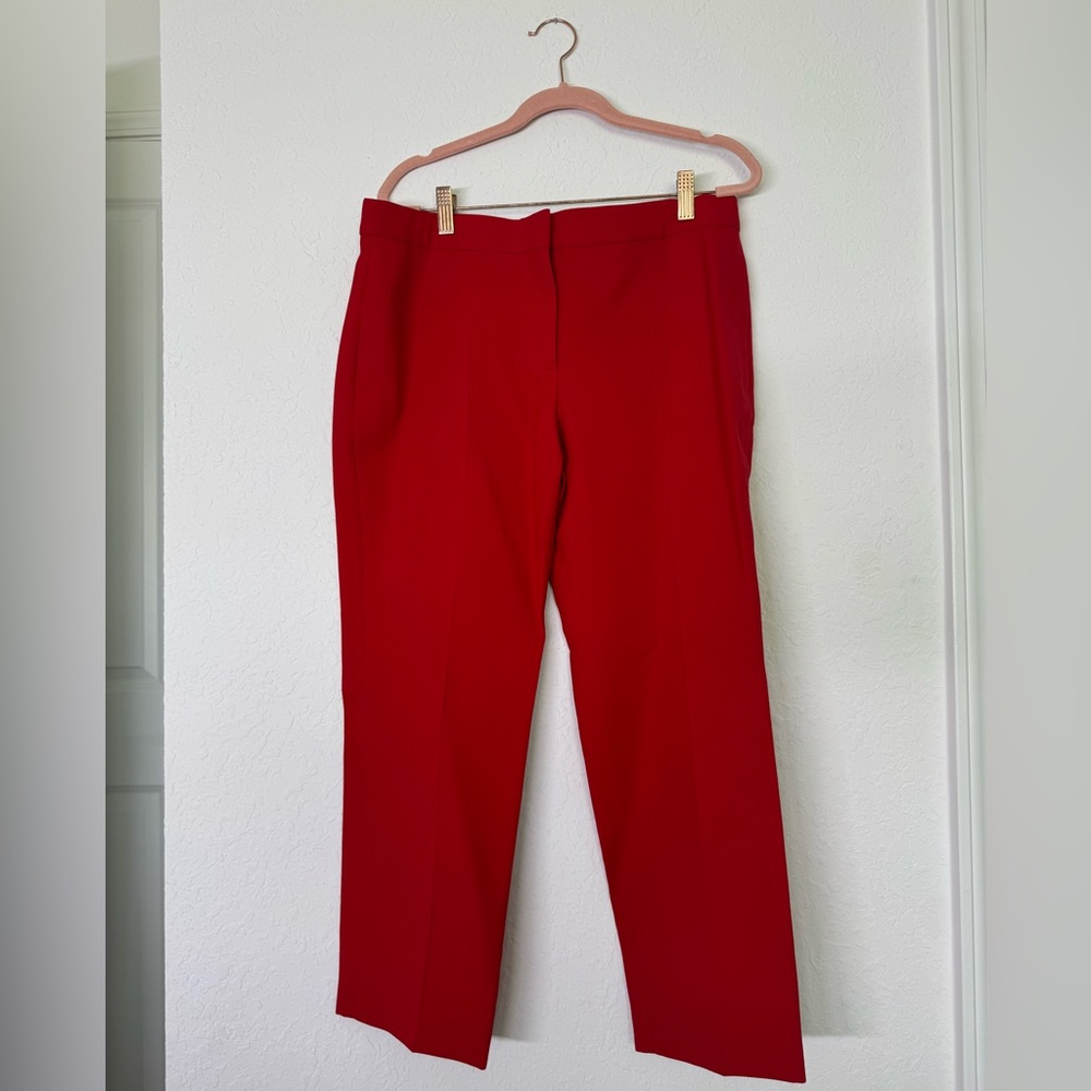 Alexander McQueen Cropped Red Dress Pants